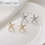 Marine Starfish Earrings 14k Copper-Plated Silver Needle DIY Jewelry