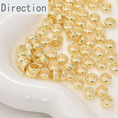 14k Copper Plated Wave Spacer Bead for Bracelet Necklace DIY