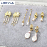 Copper-Plated 14K Color-Retaining Strip Drop Earrings