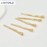 Copper-Plated 14K Color-Retaining Strip Drop Earrings