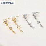 Copper Plated Zircon Star Earrings DIY Jewelry Material