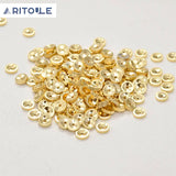 Copper Plated 14K Double-Sided Concave Lace Spacer Wheel Beads