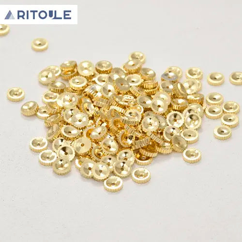 Copper Plated 14K Double-Sided Concave Lace Spacer Wheel Beads