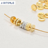 Copper Plated 14K Double-Sided Concave Lace Spacer Wheel Beads
