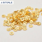 Copper Plated 14K Double-Sided Concave Lace Spacer Wheel Beads
