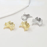 Copper Plated 14k Gingko Leaf Earrings