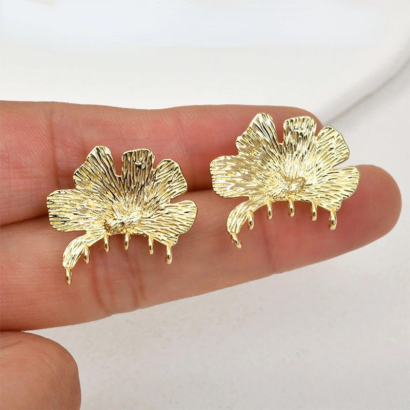 Copper Plated 14k Gingko Leaf Earrings