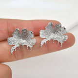 Copper Plated 14k Gingko Leaf Earrings
