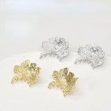 Copper Plated 14k Gingko Leaf Earrings