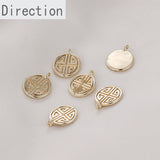 14k Gold-Plated Chinese Wind Pendant Peace Tag DIY Jewelry