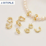 Copper Plated Round Zircon Pendant for DIY Homemade Bracelet Necklace