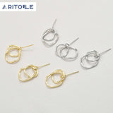 Copper-Plated 14k Double-Ring Earrings - DIY Earring Accessories