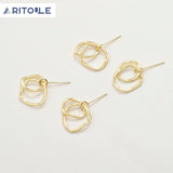 Copper-Plated 14k Double-Ring Earrings - DIY Earring Accessories