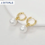 Copper Plated 14K Large Hole Pearl Cap Pendant DIY Earrings Necklace