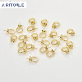 Copper Plated 14K Large Hole Pearl Cap Pendant DIY Earrings Necklace