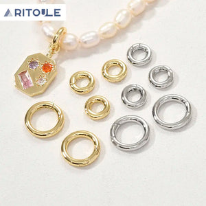 14k Copper Plated Round Pendant Clasp DIY Jewelry Material