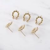 Copper Plated 14k Beanie Earrings Silver Needle DIY Jewelry