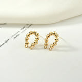 Copper Plated 14k Beanie Earrings Silver Needle DIY Jewelry