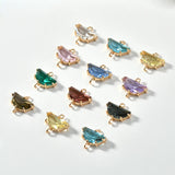 18K Golden Diamond Crystal Double Hanging Earrings