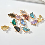 18K Golden Diamond Crystal Double Hanging Earrings