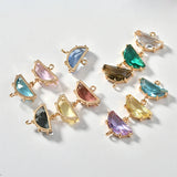 18K Golden Diamond Crystal Double Hanging Earrings