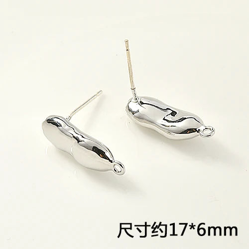 18K Copper-Plated Irregular Earrings DIY Accessory