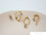 18K Copper-Inlaid Zircon Water Drop Earrings DIY Bracelet Material