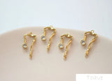 18K Copper-Inlaid Zircon Water Drop Earrings DIY Bracelet Material