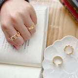 Copper-plated 18K Gold Open Ring Hip-hop Punk Wild Wind Jewelry