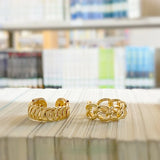 Copper-plated 18K Gold Open Ring Hip-hop Punk Wild Wind Jewelry