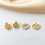 18K Gold-Clad Peace Lock Double Chandelier DIY Earring Necklace Bracelet