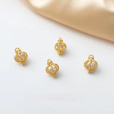 18K Gold-Clad Peace Lock Double Chandelier DIY Earring Necklace Bracelet