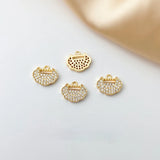 18K Gold-Clad Peace Lock Double Chandelier DIY Earring Necklace Bracelet