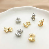 Gold-Coated 3D Bear Necklace Pendant DIY Jewelry Accessories