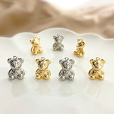 Gold-Coated 3D Bear Necklace Pendant DIY Jewelry Accessories