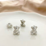 Gold-Coated 3D Bear Necklace Pendant DIY Jewelry Accessories