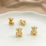 Gold-Coated 3D Bear Necklace Pendant DIY Jewelry Accessories