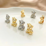 Gold-Coated 3D Bear Necklace Pendant DIY Jewelry Accessories