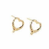 Copper-Plated 18K Zircon Bow Love Earrings DIY Jewelry Material