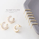 Copper-Plated 18K Zircon Bow Love Earrings DIY Jewelry Material