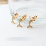 18K Copper Plated Zircon Mermaid Pendant Set for DIY Jewelry Making