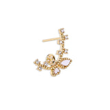Copper-Plated 18K Zircon Snowflake Leaf Earrings