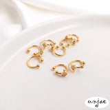 18K Copper-Plated C-Shaped Ear Clip DIY Earring Ring U-Shaped Small Ear Ring