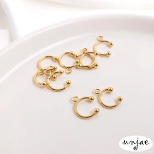18K Copper-Plated C-Shaped Ear Clip DIY Earring Ring U-Shaped Small Ear Ring