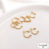 18K Copper-Plated C-Shaped Ear Clip DIY Earring Ring U-Shaped Small Ear Ring