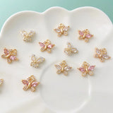 18K Copper Plated Butterfly Zircon Pendant DIY Material