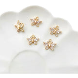 18K Copper Plated Butterfly Zircon Pendant DIY Material