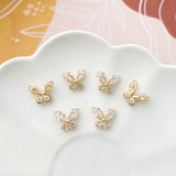 18K Copper Plated Butterfly Zircon Pendant DIY Material