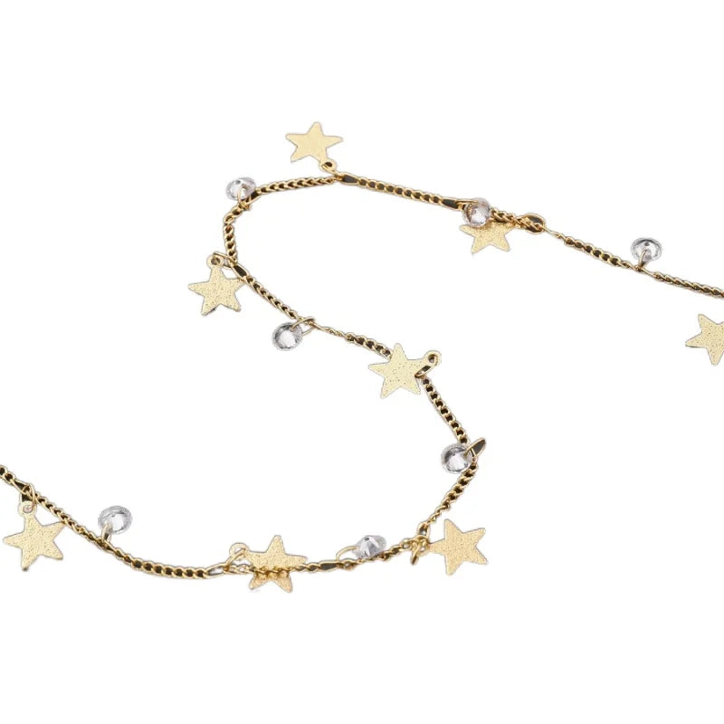 18K Copper Plated Star Zircon Chain DIY Jewelry Material