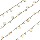 18K Copper Plated Star Zircon Chain DIY Jewelry Material